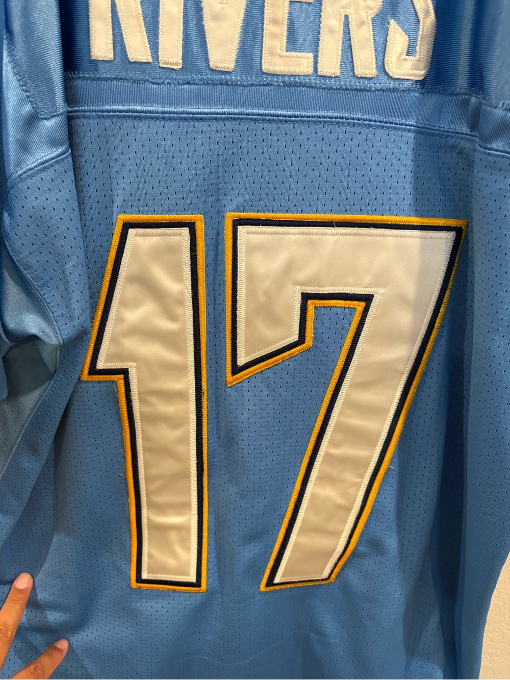 San Diego Chargers Philip Rivers on field Stitched Powder Blue Jersey Size 54 - Picture 15 of 16